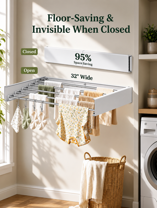 Foldable Wall Mounted Clothes Drying Rack