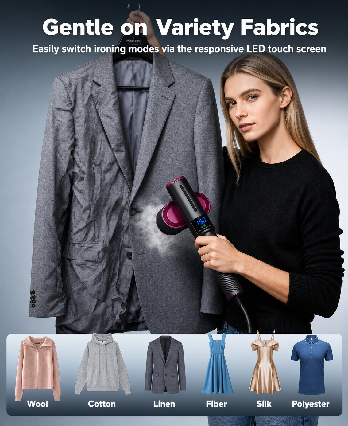 Portable 2-in-1 Clothes Steamer & Iron