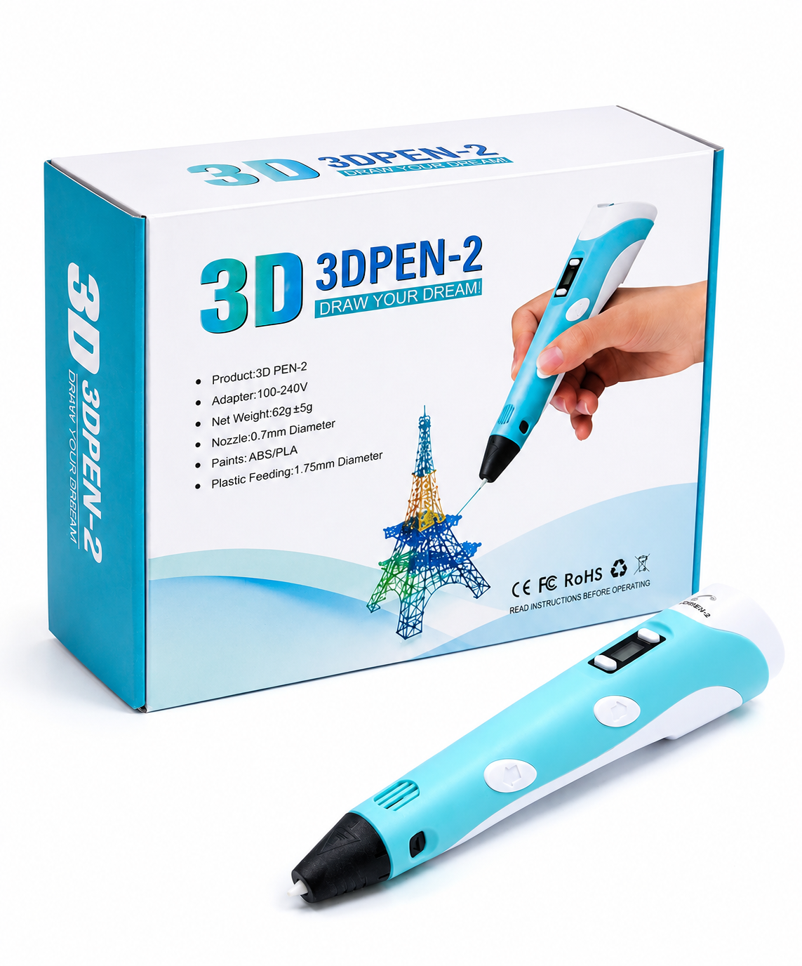 3D Printing Pen Starter Set with LCD Display