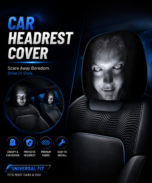 Horror Face Car Headrest Cover
