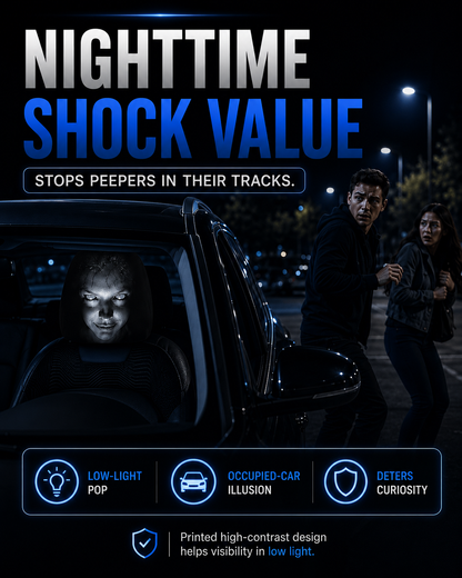 Horror Face Car Headrest Cover