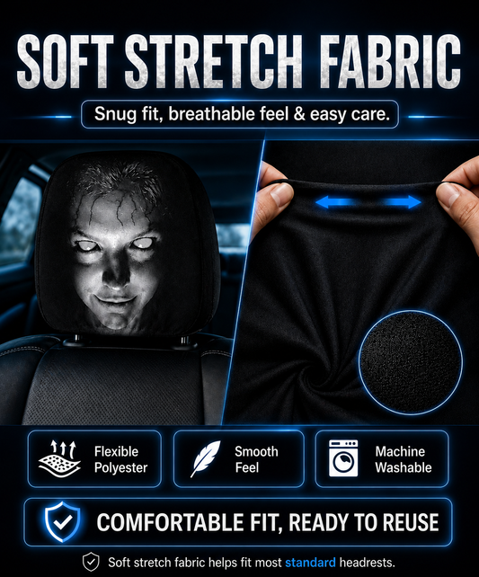 Horror Face Car Headrest Cover