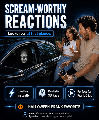 Horror Face Car Headrest Cover
